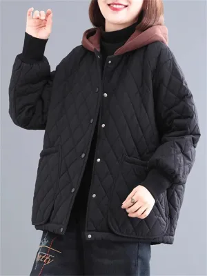 Women's Vintage Warm Quilted Cotton Coats for Winter