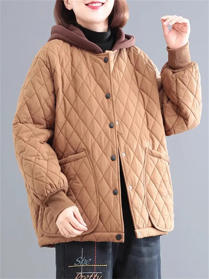 Women's Vintage Warm Quilted Cotton Coats for Winter