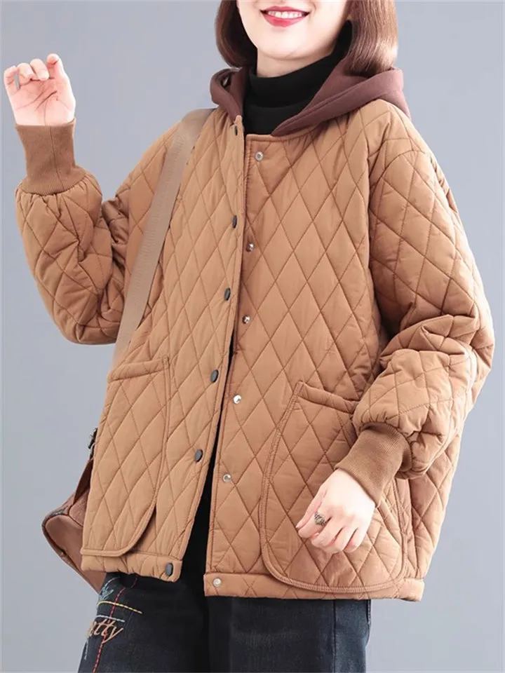 Women's Vintage Warm Quilted Cotton Coats for Winter