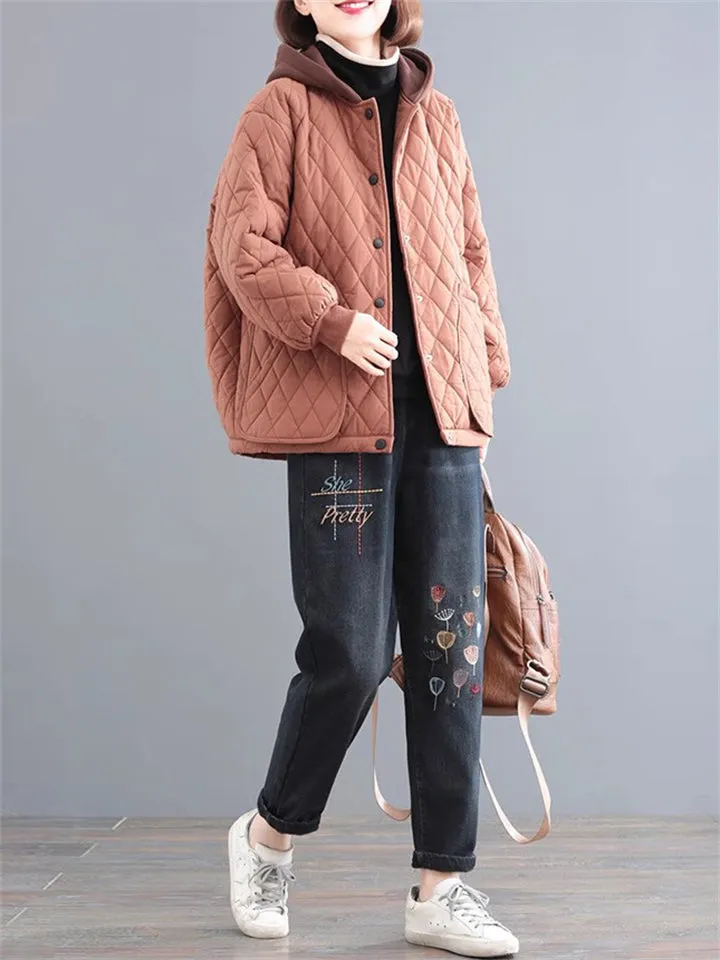 Women's Vintage Warm Quilted Cotton Coats for Winter
