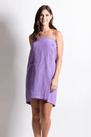 Women's Waffle Body Wrap, Lightweight cotton Turkish & Comfortable, (Lavender)