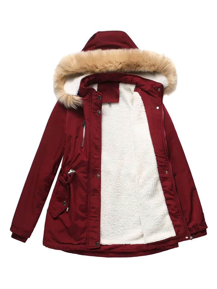 Women's Warm Fashion Winter Coat with Removable Hood