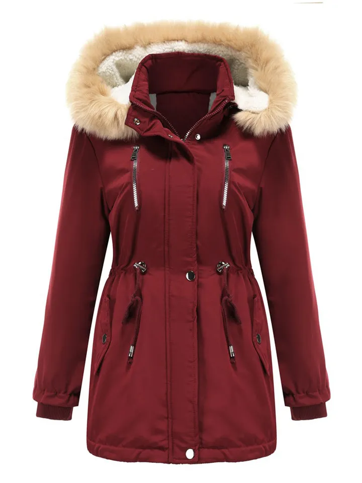 Women's Warm Fashion Winter Coat with Removable Hood