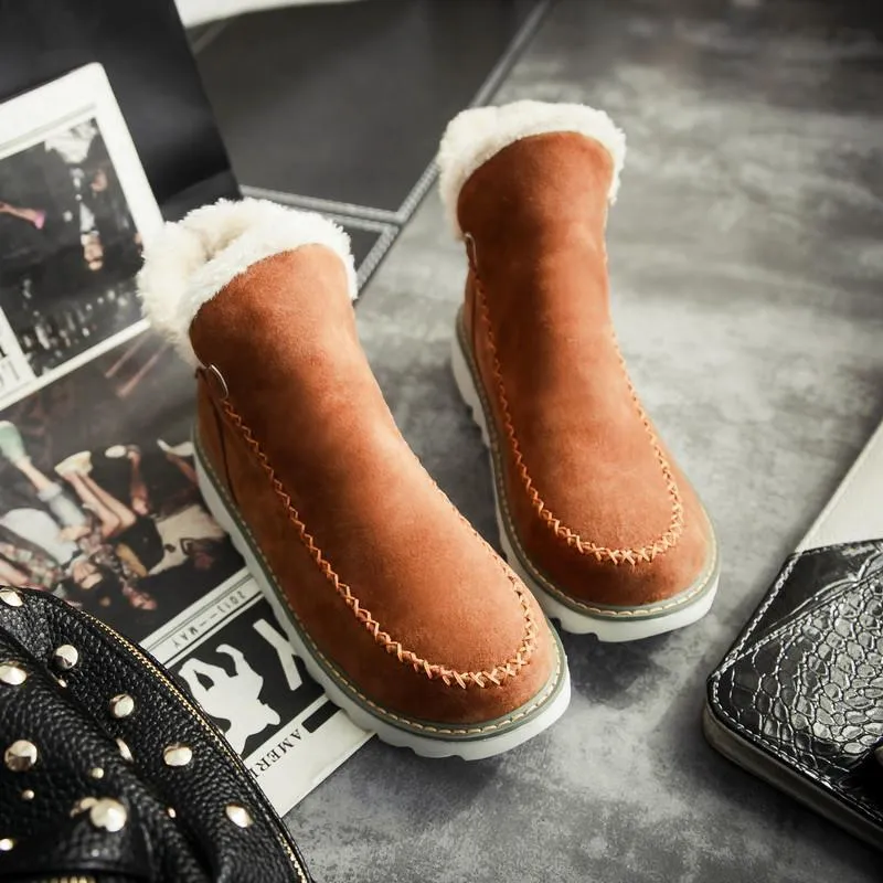 Women's Warm Fur Lining Winter Ankle Snow Boots