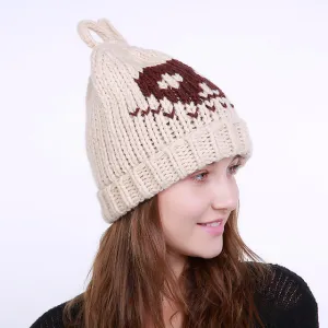 Women's Warm Skull Crochet Wool Knit Beanie