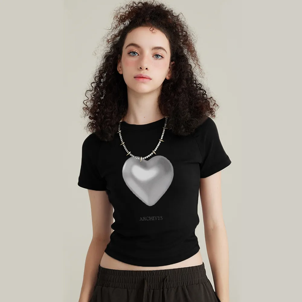 Women's Y2k Hot Girl Heart T-Shirt