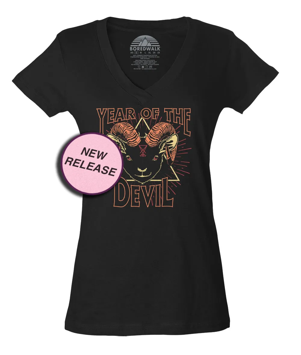 Women's Year of the Devil Vneck T-Shirt