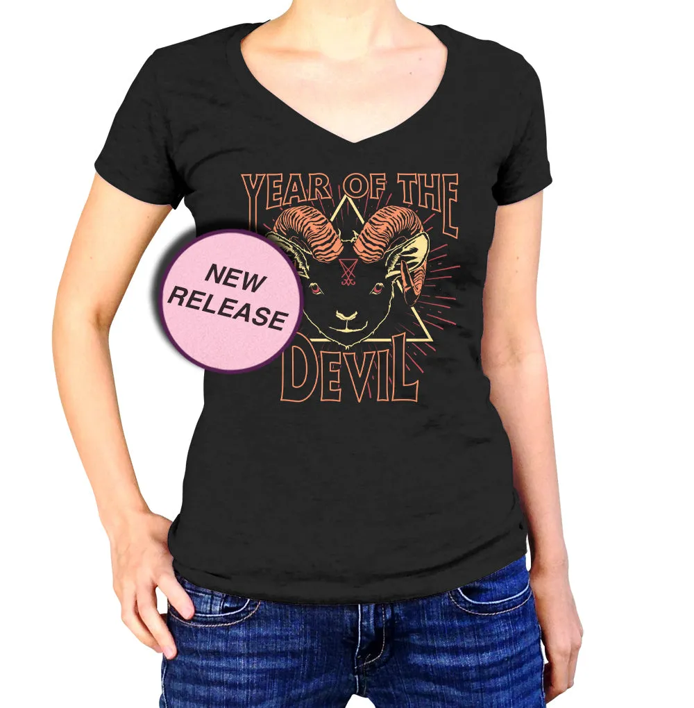Women's Year of the Devil Vneck T-Shirt