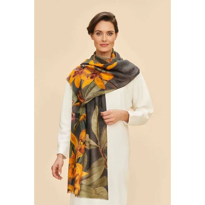 Wool Wrap Botany Bliss in Charcoal Scarf
