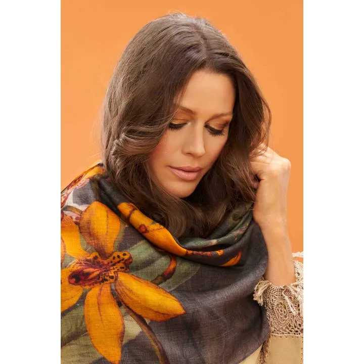 Wool Wrap Botany Bliss in Charcoal Scarf