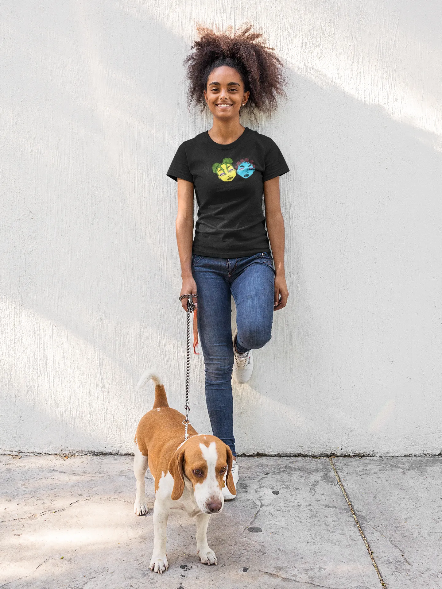 [Yellow & Blue] Women's Jersey Crewneck Tee