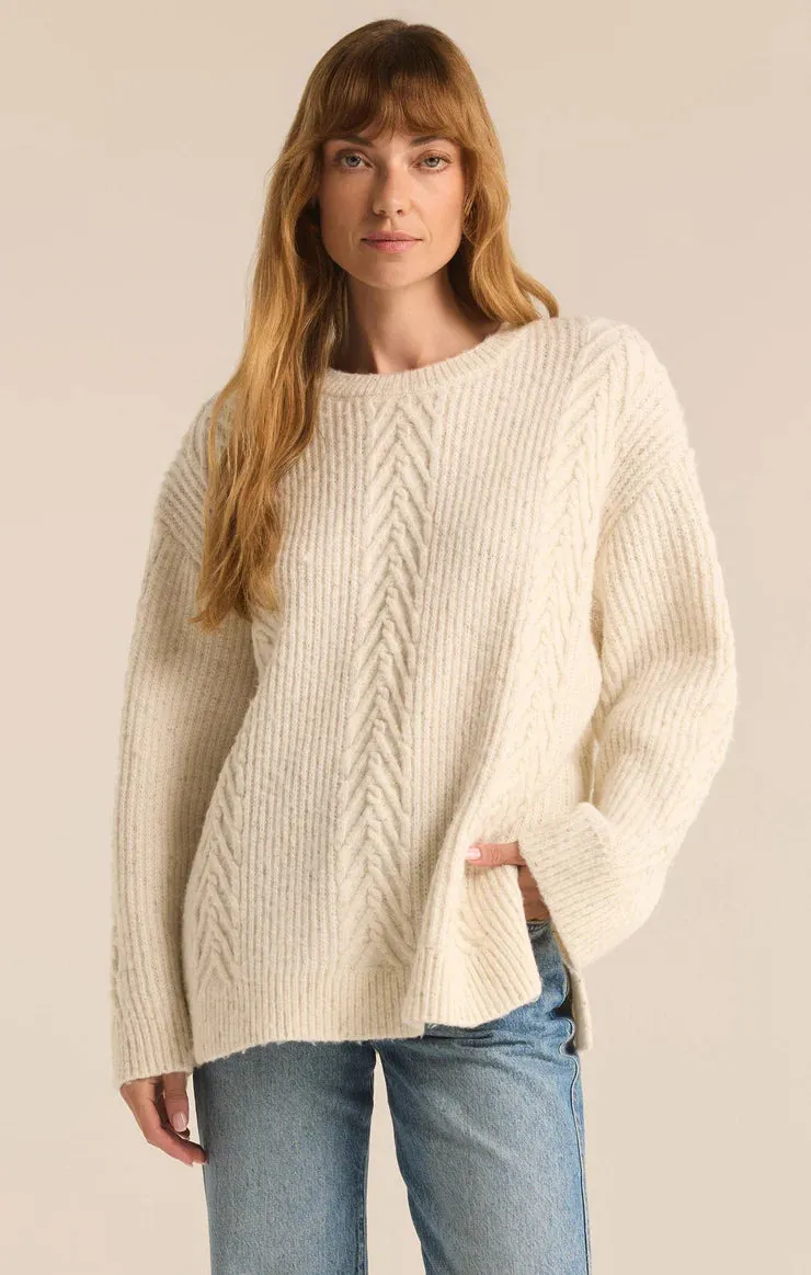 Z Supply All That Glitters Cable Knit Sweater
