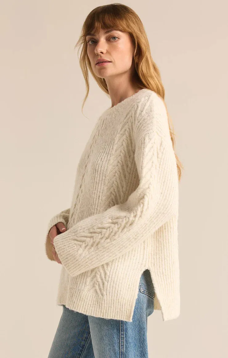 Z Supply All That Glitters Cable Knit Sweater