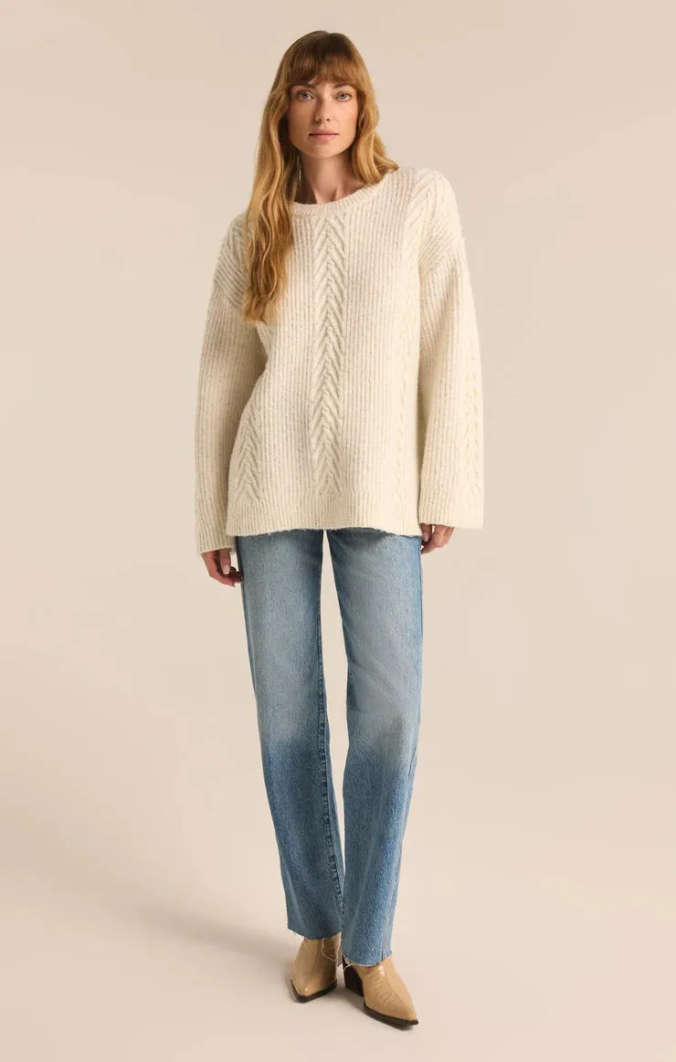 Z Supply All That Glitters Cable Knit Sweater