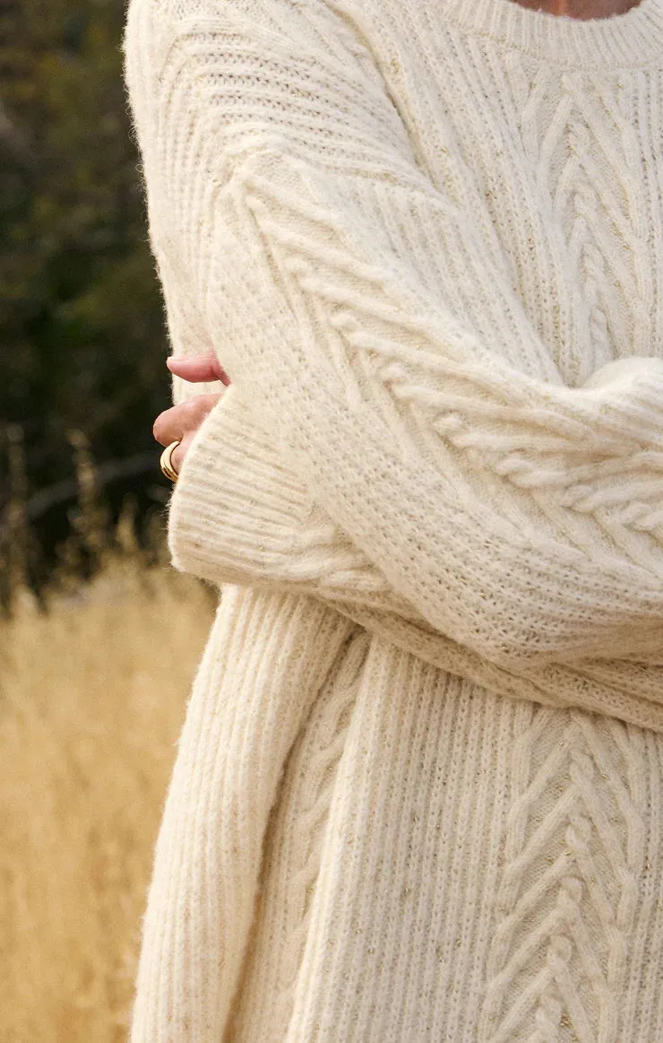 Z Supply All That Glitters Cable Knit Sweater