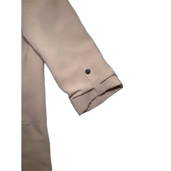 Zara Women's Beige Blazer Medium Tailored Mid-Length Jacket