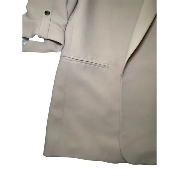Zara Women's Beige Blazer Medium Tailored Mid-Length Jacket