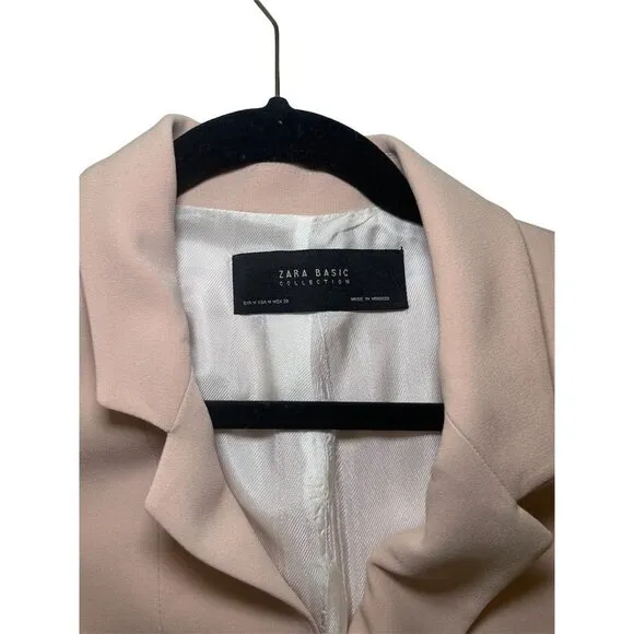 Zara Women's Beige Blazer Medium Tailored Mid-Length Jacket