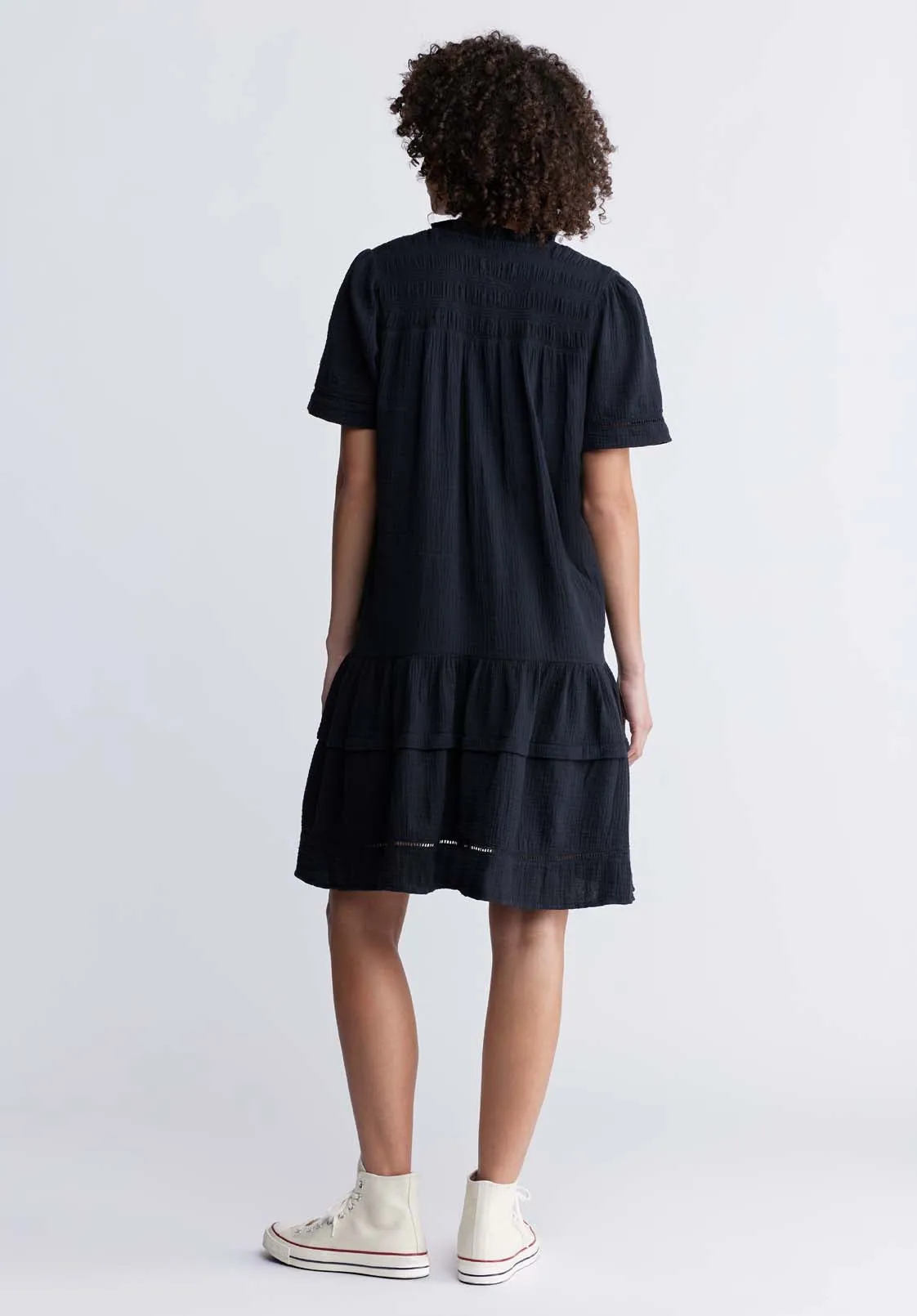 Zinnia Women's Ruffled Dress in Black - WD0033P