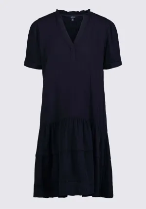 Zinnia Women's Ruffled Dress in Black - WD0033P