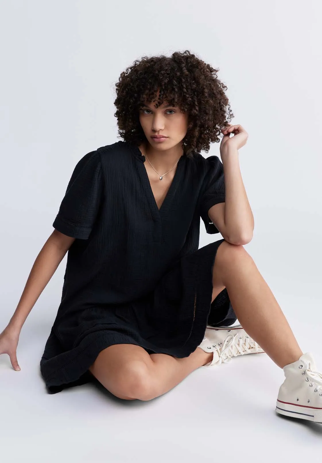 Zinnia Women's Ruffled Dress in Black - WD0033P